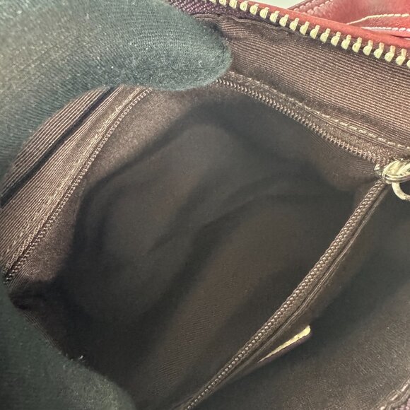 Coach Signature C Brown & Purple Canvas & Suede Baguette Shoulder Bag - Picture 11 of 12